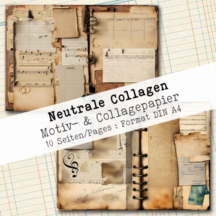 Neutrale Collagen, Motivpapier, 10 Seiten [Digital] – Bild 6