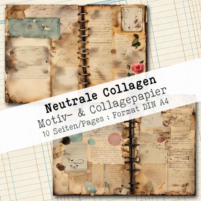 Neutrale Collagen, Motivpapier, 10 Seiten [Digital] – Bild 5