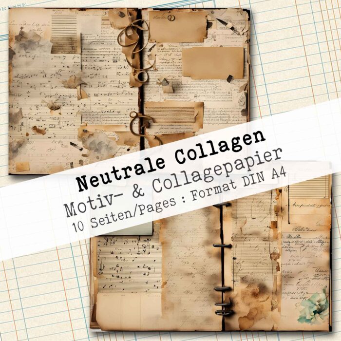 Neutrale Collagen, Motivpapier, 10 Seiten [Digital] – Bild 4