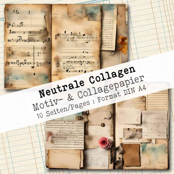 Neutrale Collagen, Motivpapier, 10 Seiten [Digital] – Bild 3