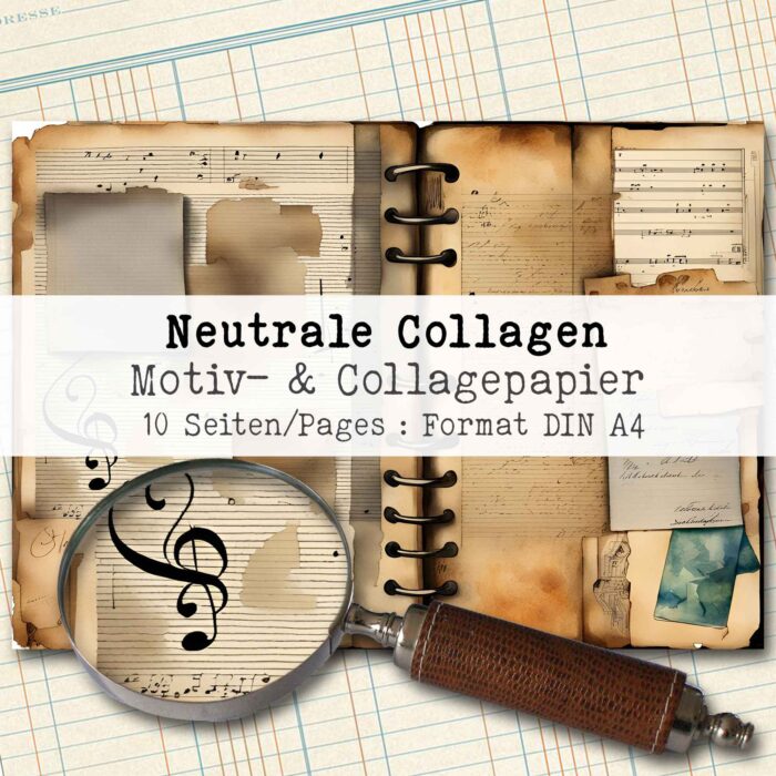 Neutrale Collagen, Motivpapier, 10 Seiten [Digital] – Bild 2