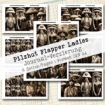 Pilzhut Flapper Ladies, Journal Verzierung, 8 Seiten [Digital]