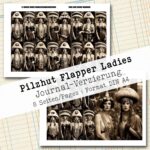 Pilzhut Flapper Ladies, Journal Verzierung, 8 Seiten [Digital] – Bild 3