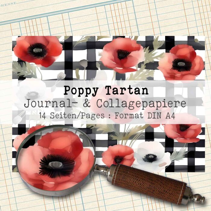 Poppy Tartan, Journal- & Collagepapiere, 14 Seiten [Digital] – Bild 2