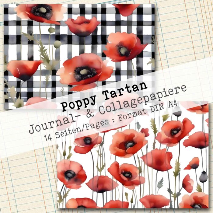 Poppy Tartan, Journal- & Collagepapiere, 14 Seiten [Digital] – Bild 8