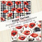 Poppy Tartan, Journal- & Collagepapiere, 14 Seiten [Digital] – Bild 3