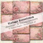 Vintage Rosentraum, Journal- & Collagepapier, 10 Seiten [Digital]