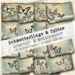 Schmetterlinge & Spitzen, Motivpapier, 16 Seiten [Digital]