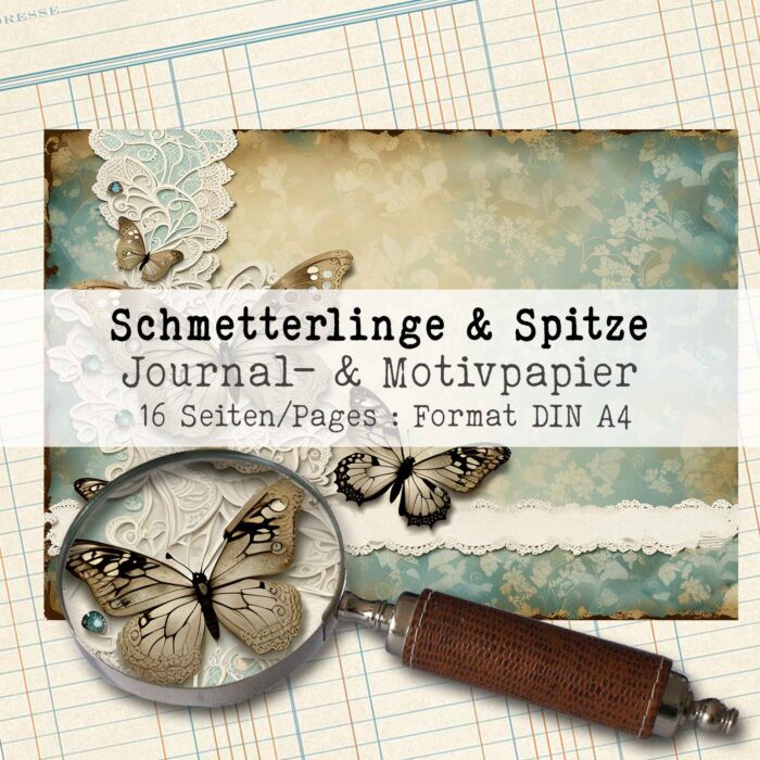 Schmetterlinge & Spitzen, Motivpapier, 16 Seiten [Digital] – Bild 2