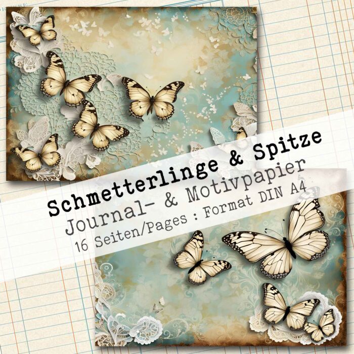 Schmetterlinge & Spitzen, Motivpapier, 16 Seiten [Digital] – Bild 10