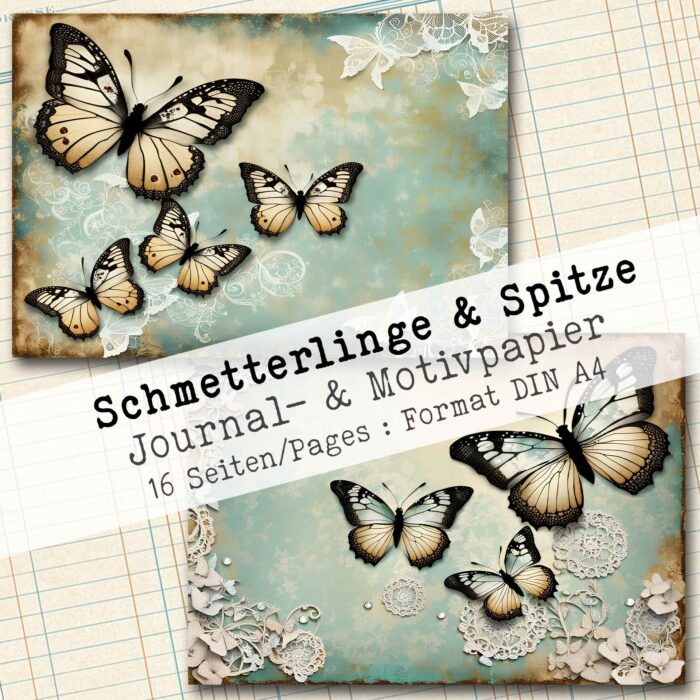 Schmetterlinge & Spitzen, Motivpapier, 16 Seiten [Digital] – Bild 6