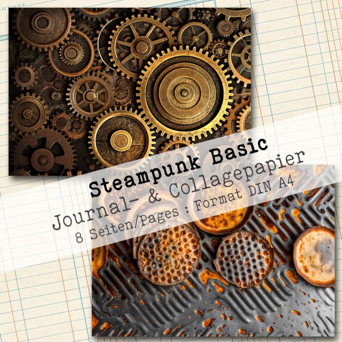Steampunk Basic, Journal- & Collagepapier, 8 Seiten [Digital] – Bild 3