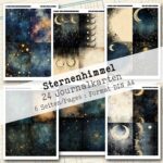 Sternenhimmel, Journal Karten, 6 Seiten [Digital]
