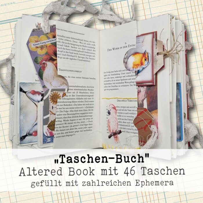 Das “Taschen-Buch”, Altered Book mit 46 gefüllten Taschen – Bild 2