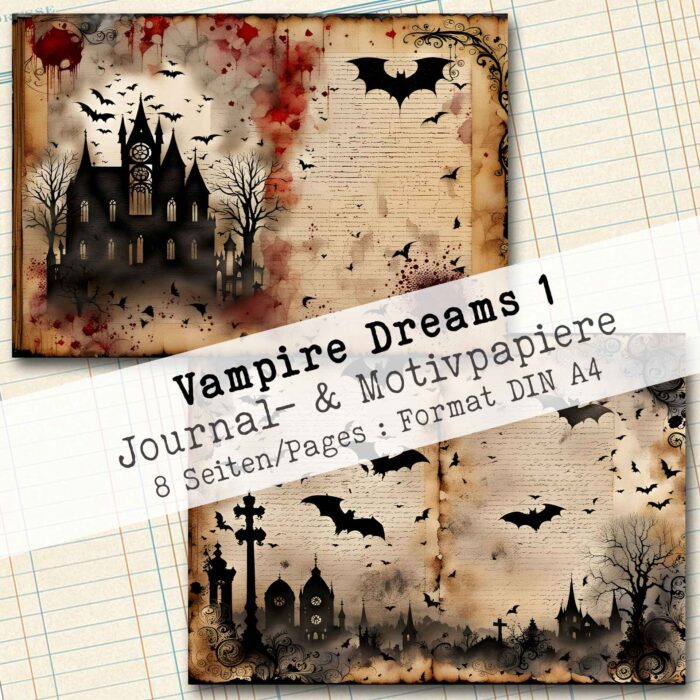 Vampire Dreams - Burg + Friedhof, Journal- & Motivpapiere, 8 Seiten [Digital] – Bild 5