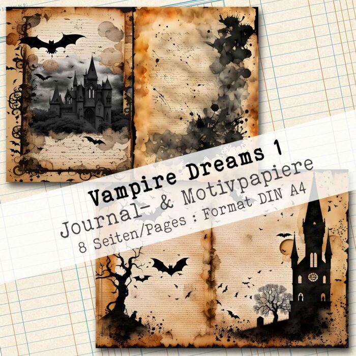 Vampire Dreams - Burg + Friedhof, Journal- & Motivpapiere, 8 Seiten [Digital] – Bild 3