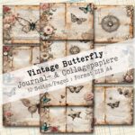 Vintage Butterfly, Motivpapier, 10 Seiten [Digital]