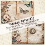 Vintage Butterfly, Motivpapier, 10 Seiten [Digital] – Bild 7