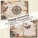 Vintage Butterfly, Motivpapier, 10 Seiten [Digital] – Bild 4
