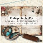 Vintage Butterfly, Motivpapier, 10 Seiten [Digital] – Bild 2
