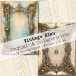 Vintage Blau, Hintergrund- & Collagepapier, 14 Seiten [Digital] – Bild 6