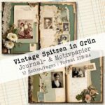 Vintage Spitzen in Grün, Motivpapier, 12 Seiten [Digital] – Bild 6