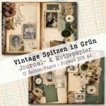 Vintage Spitzen in Grün, Motivpapier, 12 Seiten [Digital] – Bild 4