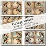 Vintage Ladies, Journalkarten, 6 Seiten [Digital]