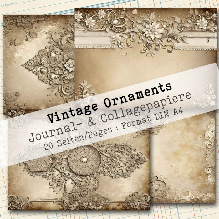 Vintage Ornaments, Journal- & Collagepapier, 20 Seiten [Digital] – Bild 7
