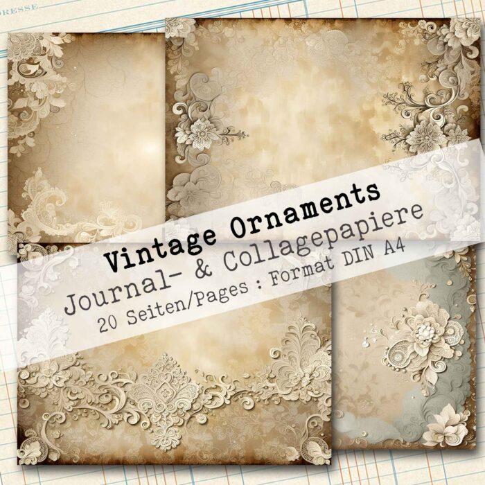 Vintage Ornaments, Journal- & Collagepapier, 20 Seiten [Digital] – Bild 6