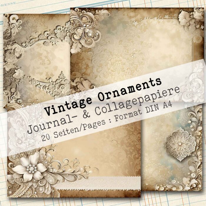 Vintage Ornaments, Journal- & Collagepapier, 20 Seiten [Digital] – Bild 4