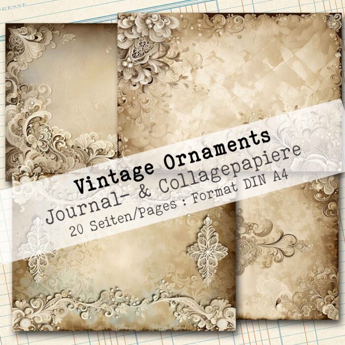 Vintage Ornaments, Journal- & Collagepapier, 20 Seiten [Digital] – Bild 3