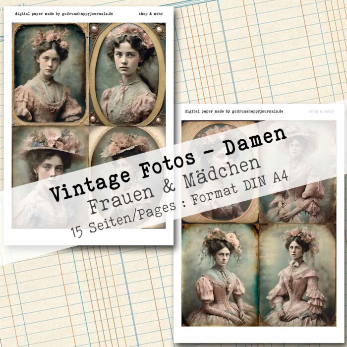Vintage Porträt Fotos - Frauen & Mädchen, 15 Seiten [Digital] – Bild 9