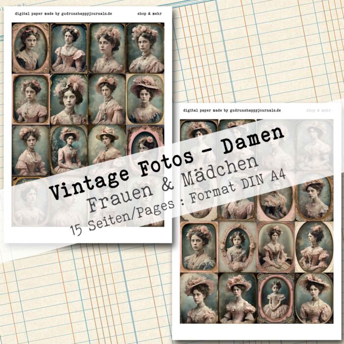 Vintage Porträt Fotos - Frauen & Mädchen, 15 Seiten [Digital] – Bild 3