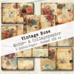Vintage Rose, Motiv- & Collagepapier, 8 Seiten [Digital]