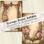 Vintage Rosen Rahmen, Journal- & Motivpapiere, 14 Seiten [Digital] – Bild 8