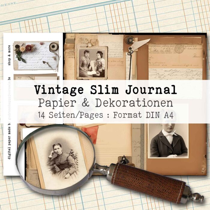 Vintage Slim Journal, Papier & Dekorationen, 14 Seiten [Digital] – Bild 2