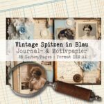 Vintage Spitzen in Blau, Motivpapier, 18 Seiten [Digital] – Bild 2