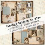 Vintage Spitzen in Blau, Motivpapier, 18 Seiten [Digital] – Bild 6