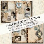 Vintage Spitzen in Blau, Motivpapier, 18 Seiten [Digital] – Bild 5