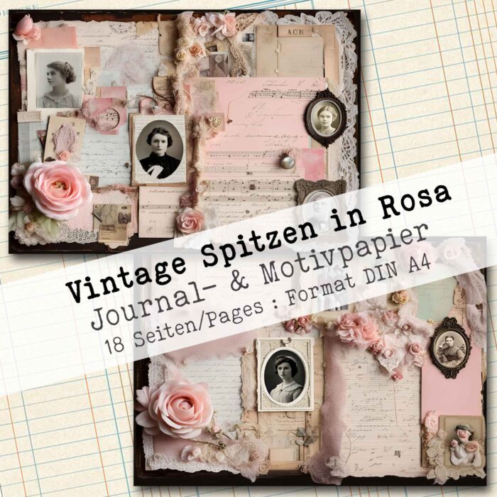 Vintage Spitzen in Rosa, Motivpapier, 18 Seiten [Digital] – Bild 4