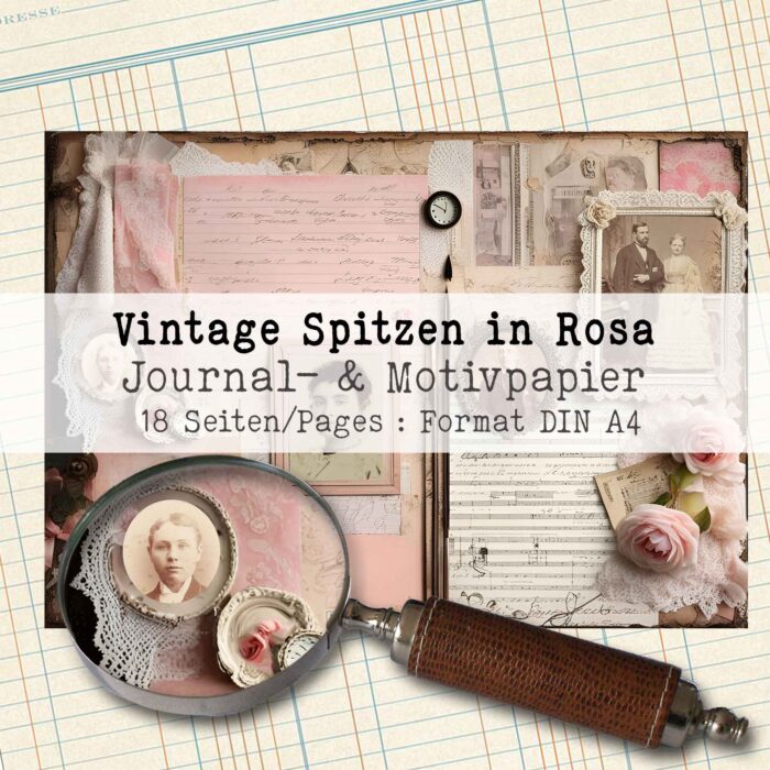 Vintage Spitzen in Rosa, Motivpapier, 18 Seiten [Digital] – Bild 2