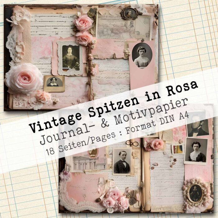 Vintage Spitzen in Rosa, Motivpapier, 18 Seiten [Digital] – Bild 9