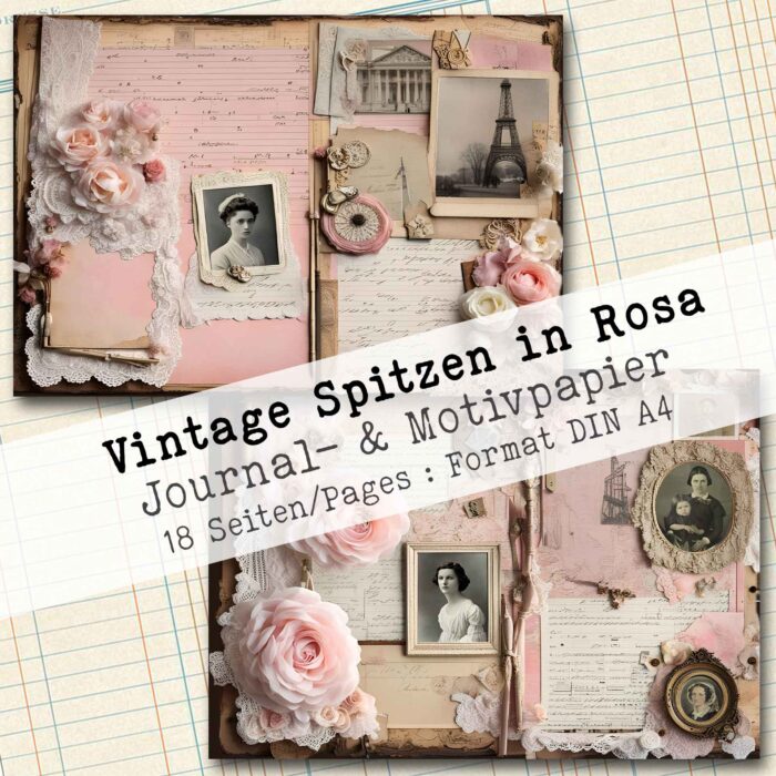 Vintage Spitzen in Rosa, Motivpapier, 18 Seiten [Digital] – Bild 8