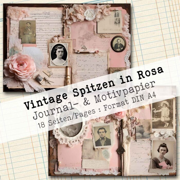 Vintage Spitzen in Rosa, Motivpapier, 18 Seiten [Digital] – Bild 7