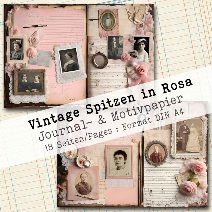 Vintage Spitzen in Rosa, Motivpapier, 18 Seiten [Digital] – Bild 6