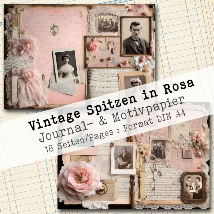 Vintage Spitzen in Rosa, Motivpapier, 18 Seiten [Digital] – Bild 5