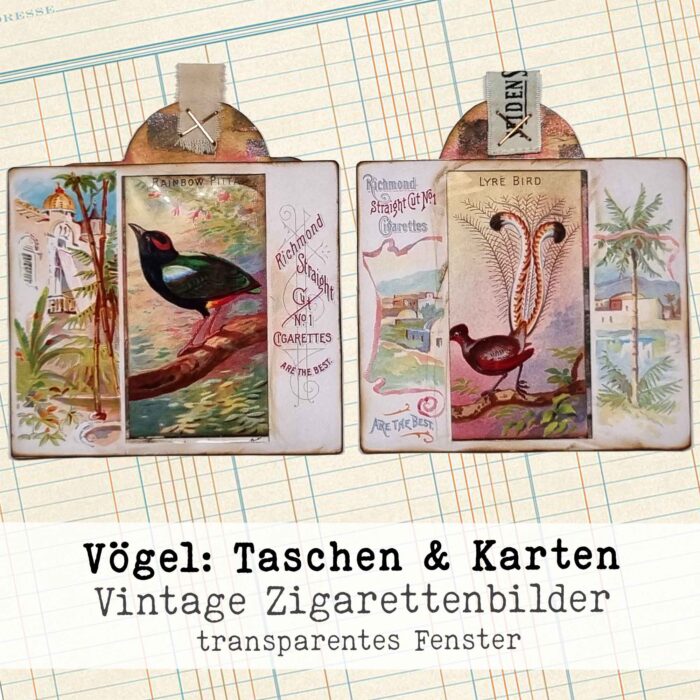 2 Pockets mit Einsteckkarten, handgemacht – Bild 2