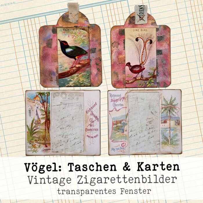 2 Pockets mit Einsteckkarten, handgemacht – Bild 4
