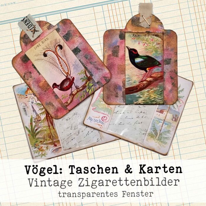 2 Pockets mit Einsteckkarten, handgemacht – Bild 3